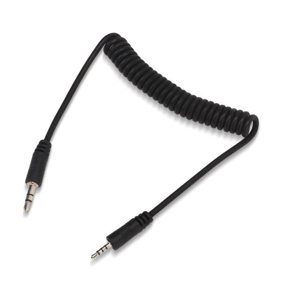 Picture of 3.5mm Male to Male Coiled Cord, Non Delay Stable Transmission Flash Sync Cable for Leica Camera G F Series DSLR, Synchronize Shooting, Waterproof, Avoid Loss