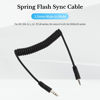 Picture of 3.5mm Male to Male Coiled Cord, Non Delay Stable Transmission Flash Sync Cable for Leica Camera G F Series DSLR, Synchronize Shooting, Waterproof, Avoid Loss