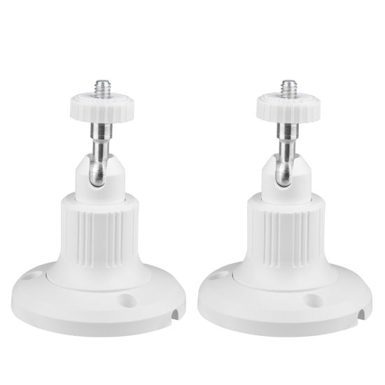 Picture of 2pack Wall Mount for SimpliSafe Outdoor Security Camera, 360 Degree Adjustable Mounting Bracket for Camera with 1/4 Screw Connector,Camera Not Included (White) (2pack)