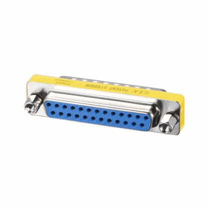 Picture of uxcell DB25 VGA Gender Changer 25 Pin Female to Male 2-row Mini Gender Changer Coupler Adapter Connector for Serial Applications Blue