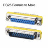 Picture of uxcell DB25 VGA Gender Changer 25 Pin Female to Male 2-row Mini Gender Changer Coupler Adapter Connector for Serial Applications Blue