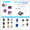 Picture of SD Card Reader for iPhone iPad, Dual Connector (USB-C&Lightning) Micro SD Memory Card Reader, 2 in 1 SD and TF Card Adapter High-Speed Trail Camera Viewer, Plug and Play