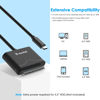 Picture of WAVLINK USB C to SATA Adapter Cable, External SATA III Hard Drive Connector for 2.5'' SSD/HDD & 3.5" HDD Data Transfer, Support UASP, Trim and S.M.A.R.T. with 3 mins Auto-Sleep, Max 18TB