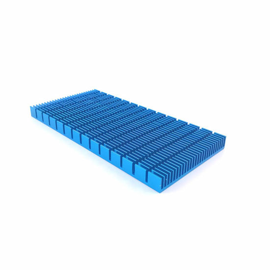 Picture of Aluminum Heat sink 150mm x 74mm x10mm/ 5.9 x 2.91 x 0.39 inch Blue Heatsinks Module Cooler Fin Heat Board Cooling for Amplifier Transistor Semiconductor Devices Blue Tone