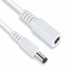 Picture of Cable Nahao 2 Pack Power Extension Cable 12ft 2.1mm x 5.5mm Compatible with DC 5V 12V 24V for CCTV Security Camera IP Camera Standalone DVR, LED Strip String Light-Male to Female (White)