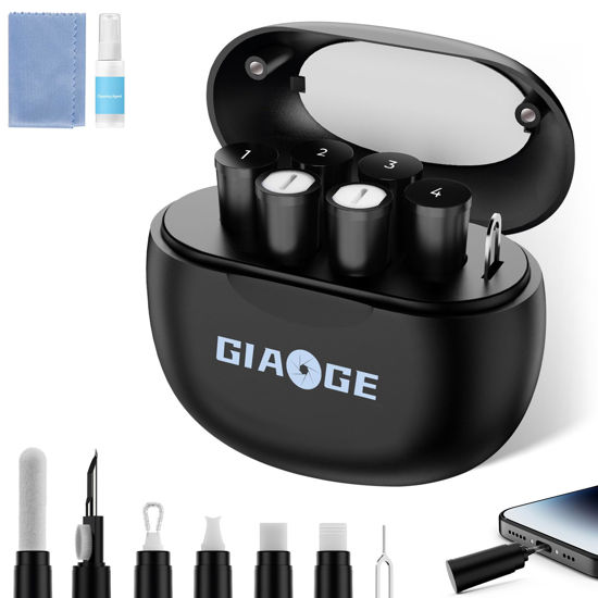 Picture of iPhone Cleaning Kit for Charging Port, Multi-10 in 1 Airpod Cleaner Kit, Phone Cleaning Tool, Repair for iPhone and Type-C Data Cable, Camera, Earbud, Speaker, Electronic Screen, Portable Storage Case