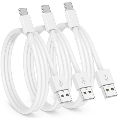 Picture of 3Pack Car Carplay Cable for iPhone 16 15 Pro Max 15 Plus Car Charger, USB to USB C Cable 3FT for Car Charger Adapter, Carplay USB C Cord Accessories Charging for iPad 10th Gen/iPad Pro Air 5th-White