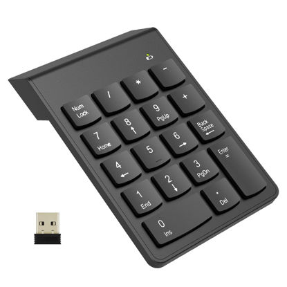 Picture of NOOX Wireless Number Pad, Numeric Keypad Numpad Keyboard 10 Key USB Keypad Office Accounting Essentials Desktop Computer Laptops Accessories Compatible Chromebook Notebook EliteBook MateBook etc.