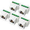 Picture of NECABLES 5Pack RJ11 Screw Jack CAT3 Telephone Keystone Jack with Screw Terminal on Breakout Board 4 Screws to RJ11 6P4C Female White