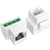 Picture of NECABLES 5Pack RJ11 Screw Jack CAT3 Telephone Keystone Jack with Screw Terminal on Breakout Board 4 Screws to RJ11 6P4C Female White