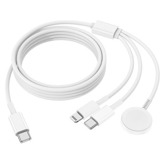 Picture of QZIIW Apple Watch Charger Cable, USB C Magnetic Watch Charging Cable, 3 in 1 Apple iWatch Charging Cable 6 FT, Compatible with Apple Watch Series 9/8/7/6/SE/5/4, iPhone 16/15/14/13/12/11, ipad Etc.