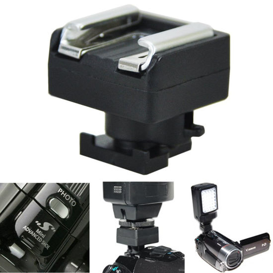 Picture of JJC Mini Advanced Shoe to Universal Shoe Adapter Converter Microphone Flash Light Holder for Canon Camcorder VIXIA HF G40 G21 G30 G20 GX10 M56 M52 M30 M31 M32 M300, HF S20 S21 S100 S200, HF200 HF20 21