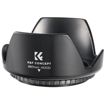 Picture of K&F Concept 67mm Tulip Flower Lens Hood for Canon, Nikon, Sony Cameras with EF-S 18-135mm f3.5-5.6, RF 24-105mm f4-7.1, Sony FE 85mm f1.8, Sigma 16mm f1.4 DC DN Lens and More