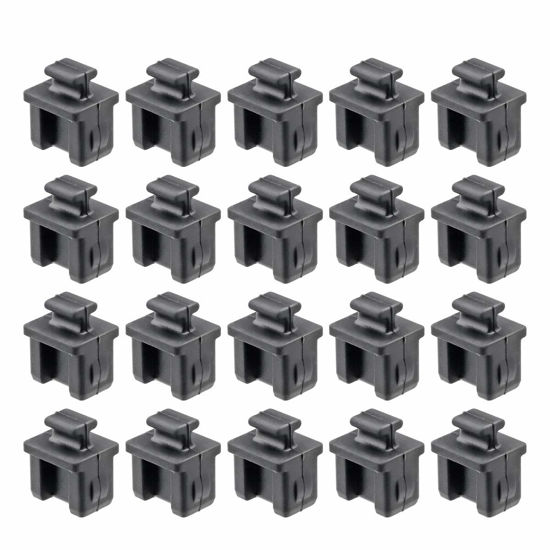 Picture of TOPPROS Pack of 20 SFP Silicone Protectors Cap Port Cover Anti Dust 0.55 x 0.47 x 0.67 inch Black