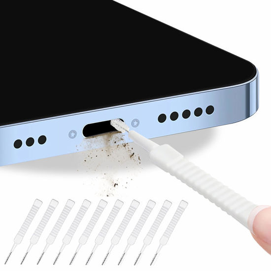 Picture of [10 Pieces] Loirtlluy Phone Mini Cleaning Brush Kit, Anti-Clogging Nylon Cleaner for Phone Speaker and Receiver, Multifunctional Cleaning Tool Compatible with Airpods, iPhone, Keyboard, Car Vent