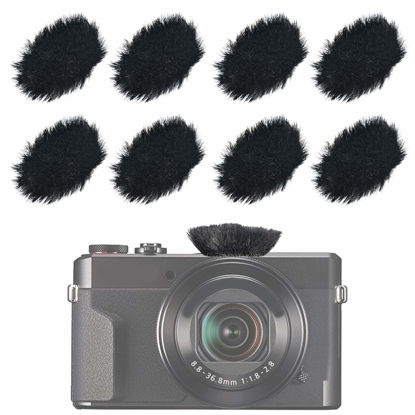 Picture of SUNMON Camera Mic Windscreen Dead Cat, Furry Camera Wind Muff Wind Cover for Canon G7X Mark II,Sony,Samsung,etc DSLR Mic Outdoor Windshield (8 Pack)