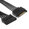 Picture of SinLoon SATA Power Splitter Cable, 15Pin SATA Male to 5 SATA Female Power Extension Hard Drive Cable,for HDD SSD and Optical drives-23.5cm