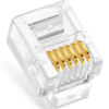 Picture of NECABLES 20Pack RJ11/RJ12 Pass Through Connector 6P6C Telephone Modular Plug 3 Prong Type for Phone Line Cord