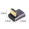 Picture of RIIEYOCA 8K&60Hz HDMI 90 Degree Down Angle Male to Female Adapter 48Gbps HDMI 2.1UHD Connector 3D Extender Support 8K@60Hz / 4K@120Hz Compatible with HDTV, HDR, PC, Monitor, Roku TV, 2 Pack