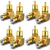 Picture of Warmstor RCA Right Angle Adapter, Gold-Plated 8-Pack 90 Degree Metal RCA Male to RCA Female Connector Adapter (4 Black + 4 Red)