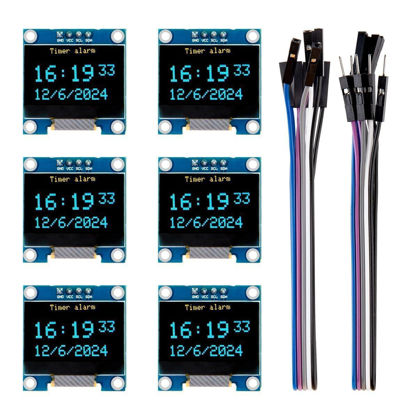 Picture of ELEGOO 6PCS 0.96 Inch OLED Display Screen Module with Dupont Wire Compact Self-Luminous Mini Screens for Arduino Project