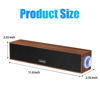 Picture of Uakinat Computer Speakers,Wooden Multimedia Digital Speaker,USB Powered 3.5mm AUX PC Speakers,Surround Sound Portable Computer Sound Bar Speaker for Desktop Laptop (Brown)