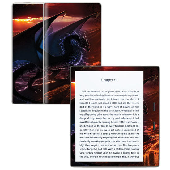 Picture of MightySkins Skin Compatible with Amazon Kindle Oasis 7" (9th Gen) - Fire Dragon | Protective, Durable, and Unique Vinyl Decal wrap Cover | Easy to Apply, Remove, and Change Styles | Made in The USA