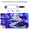 Picture of tisino XLR Female to 1/4" TRS Adapter, Balanced Female XLR to Quarter Inch 6.35mm Male Adapters - 2 Pack