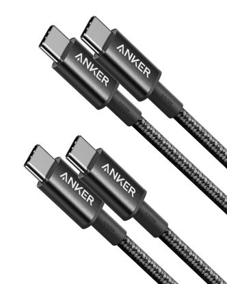 Picture of Anker USB C to USB C Cable (3.3ft 100W, 2Pack), USB 2.0 Type C Charger Fast Charging for iPhone 15/15Pro/15Plus/15ProMax, MacBook Pro 2020, iPad Pro 2020, iPad Air4, Samsung Galaxy S23 (Black)