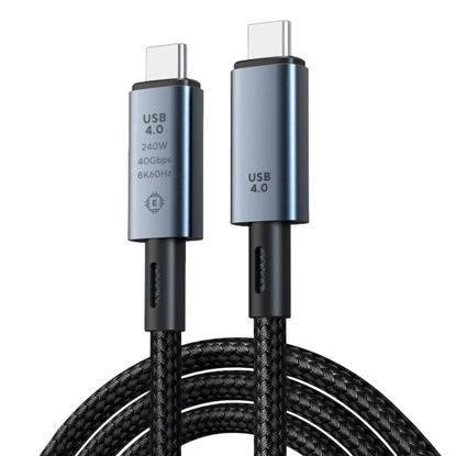 Picture of [240W 40Gbps] USB C Cable Compatible with Thunderbolt 4 Cable 5ft, USB Type C Display Cable 8K 60Hz for Thunderbolt 3 Cable, USB4 C to C Cable Fast Charger, USBC to USBC Cable Charger Fast Charging