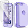 Picture of IDWELL iPod Touch Case with 2 Screen Protector, Three Layer Series Heavy Duty Protection Shockproof High Impact Protective Cover for iPod Touch 5/6/7th Generation, Purple