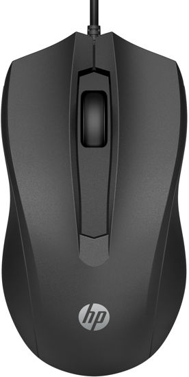 Picture of HP Wired Mouse 100 - Precise Optical Sensor with 1600 DPI - Easy USB Connection - Ambidextrous Design - 3 Button Control & Built-in Scrolling - Multi-OS Compatible (6VY96AA#ABL)