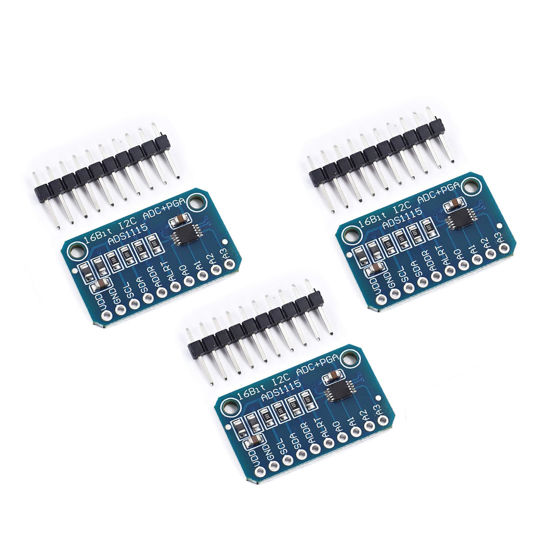 Picture of Teyleten Robot ADS1115 16 Bits 4 Channel Analog-to-Digital Converter Precised Develop Board Module Amplifier Board ADC I2C IIC for Arduino Raspberry Pi (Pack of 3pcs)