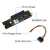 Picture of GELRHONR NGFF M.2 to PCI-E 4X 1X Riser Card,M.2 Key M 2260 2280 SSD Port to PCIE Adapter with LED Indicator SATA 15pin Power Riser for Bitcoin Miner Mining-Black