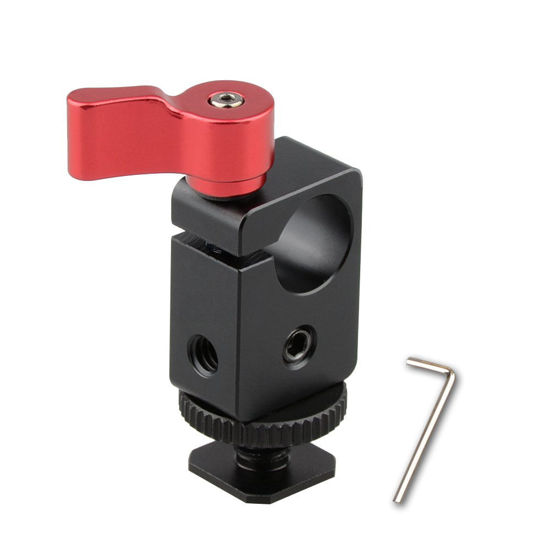 Picture of CAMVATE Camera Hot Shoe Mount Articulated with 15mm Rod Clamp Have 1/4"-20 Screw Hole to Attach DIY Accessories - 1435