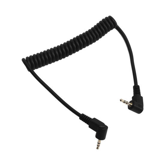 Picture of Flash Sync Cable for Camera EM Series DSLR, 2.5mm Camera Shutter Remote Trigger, 3.3ft Male to Male Coiled Cord