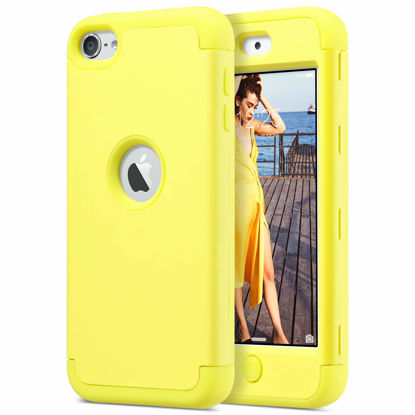 Picture of ULAK iPod Touch 7 Case, iPod Touch Case 6th Generation, iPod 5 Case, Heavy Duty High Impact Shockproof Protective Cover for Apple iPod Touch 5th/6th/7th Generation (Latest Model), Yellow