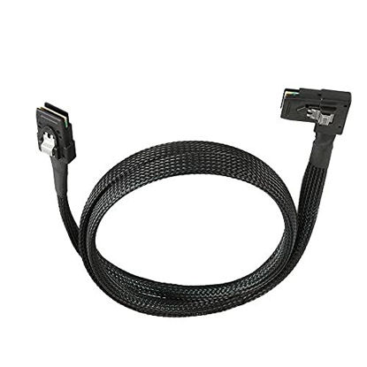 Picture of Grean Mini SAS Cable, SFF-8087 to SFF-8087 Left Angle Internal mSAS Cable, 1.6FT