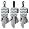 Picture of SPUDZ Classic | 6" x 6" Microfiber Towels w/Neoprene Pouches | Premium Microfiber Cleaning Cloths for Laptops, Lenses, Cameras, Screens, and More | Gray Chevron (3-Pack)