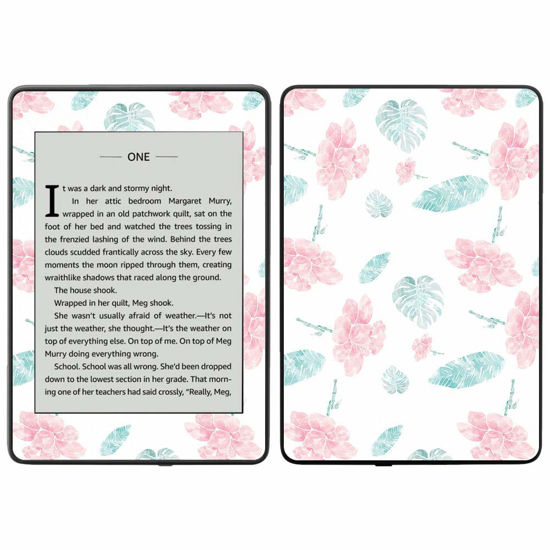 Picture of MightySkins Carbon Fiber Skin for Amazon Kindle Paperwhite 2018 (Waterproof Model) - Blue Petals | Protective, Durable Textured Carbon Fiber Finish | Easy to Apply, Remove| Made in The USA