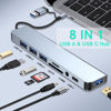 Picture of USB C Hub USB Hub 3.0, VIENON Aluminum 8 in 1 USB Splitter with 1 x USB 3.0, 3 x USB 2.0 and 1 x USB C, SD/TF Card Reader, 3.5mm Aux Ports for MacBook Pro Air and More PC/Laptop/Tablet Devices