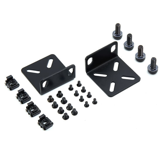 Picture of PhyinLan Rack Mount Kit Universal 1U Rack Ears with Adjustable Holes Distance, Compatible for Most Cisco, NETGEAR,Dell, D-Link, Linksys, TRENDnet and Buffalo Tech Switches