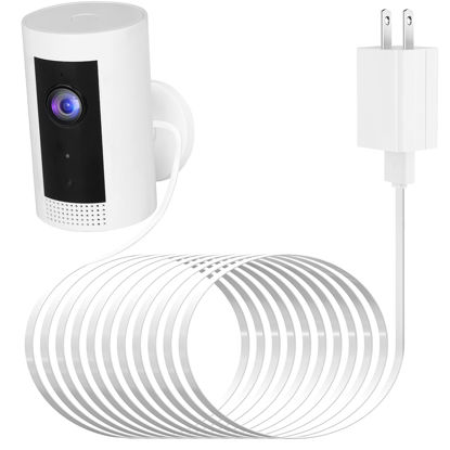 Picture of ALERTCAM Power Adapter for Ring Indoor Cam and All-New Ring Indoor Cam (2nd Gen), with 25Ft/7.5m Flat Charging Cable Continuously Charge Your Camera (NOT Compatible with Ring Stick Up Cam)