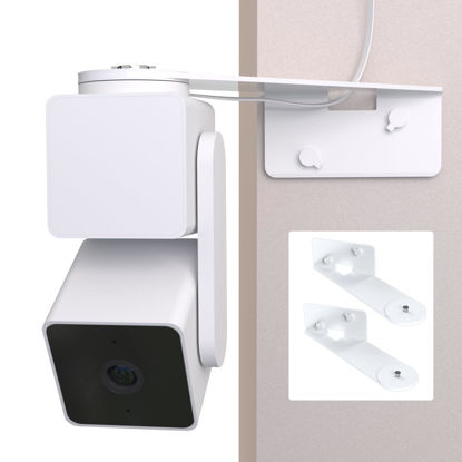 Picture of Zwolf Outside Corner Wall Mount Bracket for Wyze Cam Pan V3 (NOT Included Camera), Make Cam Pan V3 Cover Both Sides of The House 270 Degrees, Maximizing Coverage Reduce Blind Spots (Pack of 2, White)