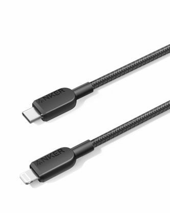 Picture of Anker USB C to Lightning Cable, 310 USB-C to Lightning Braided Cable(3ft, Black), MFi Certified, Fast Charging Cable for iPhone 14 Plus 14 14 Pro Max 13 13 Pro iPhone 12 (Charger Not Included)