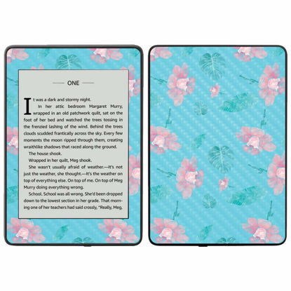 Picture of MightySkins Carbon Fiber Skin for Amazon Kindle Paperwhite 2018 (Waterproof Model) - Blue Petals | Protective, Durable Textured Carbon Fiber Finish | Easy to Apply, Remove| Made in The USA