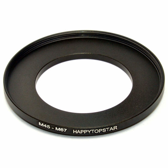 Picture of Metal M45 Male to M67 Female 45mm 0.7mm Thread Pitch to 67mm 0.75mm Thread Pitch 45mm-67mm Step-Up Coupling Ring Adapter for Lens Filter