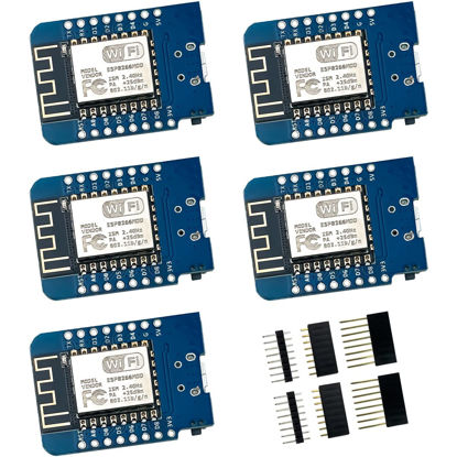 Picture of Hosyond 5Pcs D1 Mini NodeMcu ESP8266 ESP-12F WiFi Module Development Board Compatible with Arduino/WeMos D1 Mini