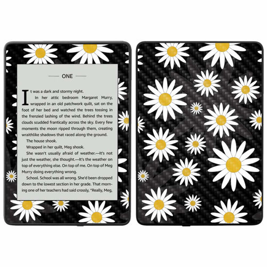 Picture of MightySkins Carbon Fiber Skin for Amazon Kindle Paperwhite 2018 (Waterproof Model) - Blue Petals | Protective, Durable Textured Carbon Fiber Finish | Easy to Apply, Remove| Made in The USA