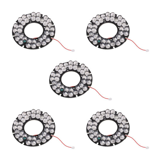 Picture of Jutagoss 5Pcs 36 LED IR Illuminator for Security Camera 15Degrees IR Led Round Plate IR Infrared Light Illuminator Board Bulb for CCTV Security Camera